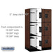 Salsbury 12" Wide Triple Tier Designer Wood Locker - 3 Wide - 5 Feet High - 21 Inches Deep - Mahogany - Black Resettable Combination Locks - Sweatfully