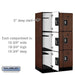 Salsbury 12" Wide Triple Tier Designer Wood Locker - 3 Wide - 5 Feet High - 21 Inches Deep - Mahogany - Silver Resettable Combination Locks - Sweatfully