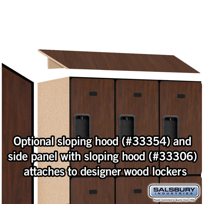 Salsbury 12" Wide Triple Tier Designer Wood Locker - 3 Wide - 5 Feet High - 21 Inches Deep - Mahogany - Hasps - Sweatfully