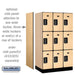Salsbury 12" Wide Triple Tier Designer Wood Locker - 3 Wide - 5 Feet High - 21 Inches Deep - Maple - Black Electronic Locks - Sweatfully