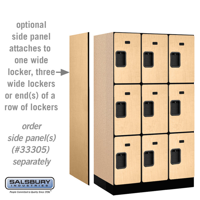 Salsbury 12" Wide Triple Tier Designer Wood Locker - 3 Wide - 5 Feet High - 21 Inches Deep - Maple - Hasps - Sweatfully