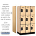 Salsbury 12" Wide Triple Tier Designer Wood Locker - 3 Wide - 5 Feet High - 21 Inches Deep - Maple - Hasps - Sweatfully