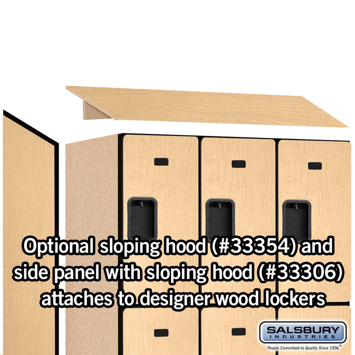 Salsbury 12" Wide Triple Tier Designer Wood Locker - 3 Wide - 5 Feet High - 21 Inches Deep - Maple - Hasps - Sweatfully