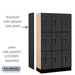 Salsbury 12" Wide Triple Tier Designer Wood Locker - 3 Wide - 5 Feet High - 15 Inches Deep - Black - Black Electronic Locks - Sweatfully