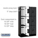 Salsbury 12" Wide Triple Tier Designer Wood Locker - 3 Wide - 5 Feet High - 15 Inches Deep - Black - Black Resettable Combination Locks - Sweatfully