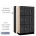 Salsbury 12" Wide Triple Tier Designer Wood Locker - 3 Wide - 5 Feet High - 15 Inches Deep - Black - Silver Electronic Locks - Sweatfully
