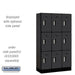 Salsbury 12" Wide Triple Tier Designer Wood Locker - 3 Wide - 5 Feet High - 15 Inches Deep - Black - Silver Electronic Locks - Sweatfully