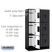 Salsbury 12" Wide Triple Tier Designer Wood Locker - 3 Wide - 5 Feet High - 15 Inches Deep - Black - Hasps - Sweatfully