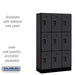 Salsbury 12" Wide Triple Tier Designer Wood Locker - 3 Wide - 5 Feet High - 15 Inches Deep - Black - Hasps - Sweatfully