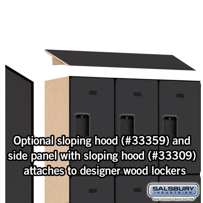 Salsbury 12" Wide Triple Tier Designer Wood Locker - 3 Wide - 5 Feet High - 15 Inches Deep - Black - Hasps - Sweatfully