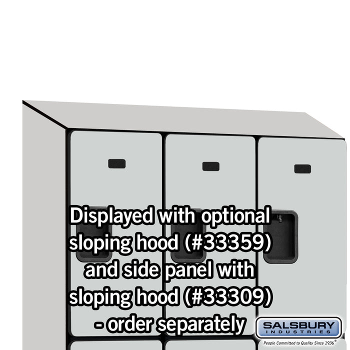 Salsbury 12" Wide Triple Tier Designer Wood Locker - 3 Wide - 5 Feet High - 15 Inches Deep - Black - Hasps - Sweatfully