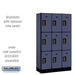 Salsbury 12" Wide Triple Tier Designer Wood Locker - 3 Wide - 5 Feet High - 15 Inches Deep - Blue - Black Electronic Locks - Sweatfully