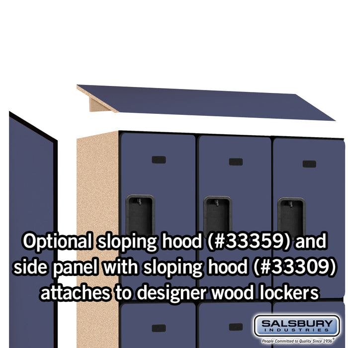 Salsbury 12" Wide Triple Tier Designer Wood Locker - 3 Wide - 5 Feet High - 15 Inches Deep - Blue - Hasps - Sweatfully