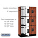 Salsbury 12" Wide Triple Tier Designer Wood Locker - 3 Wide - 5 Feet High - 15 Inches Deep - Cherry - Black Resettable Combination Locks - Sweatfully