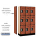 Salsbury 12" Wide Triple Tier Designer Wood Locker - 3 Wide - 5 Feet High - 15 Inches Deep - Cherry - Silver Electronic Locks - Sweatfully