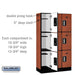Salsbury 12" Wide Triple Tier Designer Wood Locker - 3 Wide - 5 Feet High - 15 Inches Deep - Cherry - Silver Electronic Locks - Sweatfully