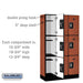 Salsbury 12" Wide Triple Tier Designer Wood Locker - 3 Wide - 5 Feet High - 15 Inches Deep - Cherry - Silver Resettable Combination Locks - Sweatfully