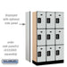 Salsbury 12" Wide Triple Tier Designer Wood Locker - 3 Wide - 5 Feet High - 15 Inches Deep - Gray - Black Electronic Locks - Sweatfully