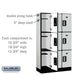 Salsbury 12" Wide Triple Tier Designer Wood Locker - 3 Wide - 5 Feet High - 15 Inches Deep - Gray - Silver Electronic Locks - Sweatfully