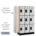 Salsbury 12" Wide Triple Tier Designer Wood Locker - 3 Wide - 5 Feet High - 15 Inches Deep - Gray - Hasps - Sweatfully