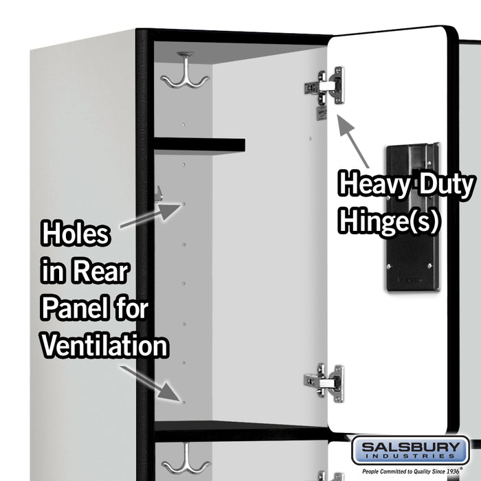 Salsbury 12" Wide Triple Tier Designer Wood Locker - 3 Wide - 5 Feet High - 15 Inches Deep - Gray - Hasps - Sweatfully