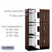 Salsbury 12" Wide Triple Tier Designer Wood Locker - 3 Wide - 5 Feet High - 15 Inches Deep - Mahogany - Silver Electronic Locks - Sweatfully