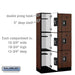 Salsbury 12" Wide Triple Tier Designer Wood Locker - 3 Wide - 5 Feet High - 15 Inches Deep - Mahogany - Silver Resettable Combination Locks - Sweatfully
