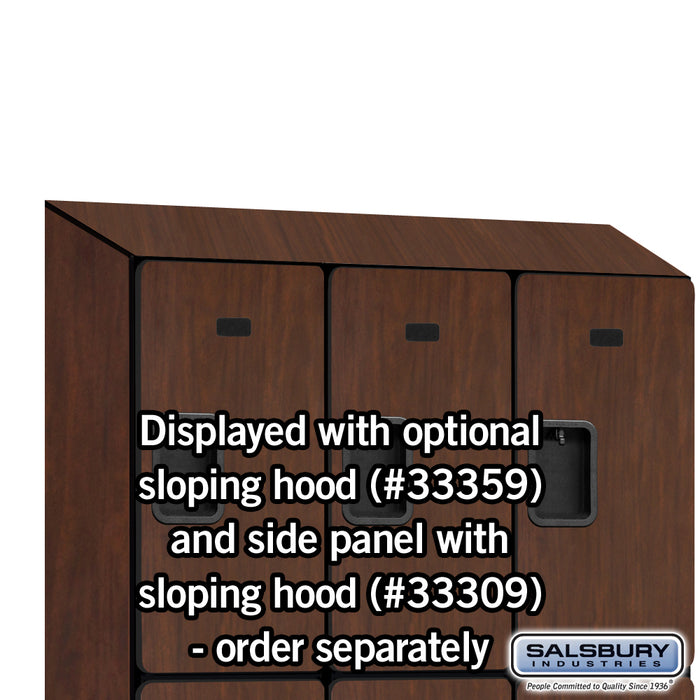 Salsbury 12" Wide Triple Tier Designer Wood Locker - 3 Wide - 5 Feet High - 15 Inches Deep - Mahogany - Hasps - Sweatfully