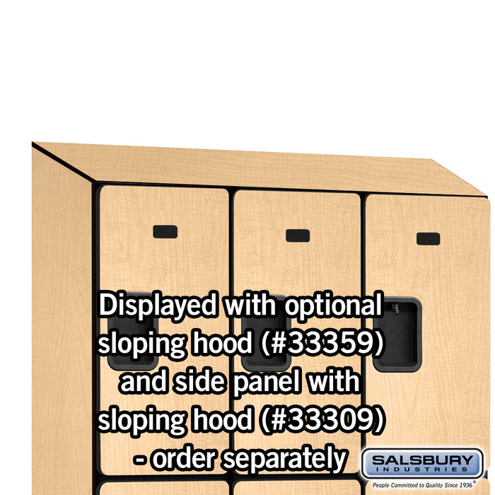Salsbury 12" Wide Triple Tier Designer Wood Locker - 3 Wide - 5 Feet High - 15 Inches Deep - Maple - Hasps - Sweatfully