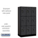 Salsbury 12" Wide Triple Tier Designer Wood Locker - 3 Wide - 5 Feet High - 18 Inches Deep - Black - Black Electronic Locks - Sweatfully