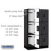 Salsbury 12" Wide Triple Tier Designer Wood Locker - 3 Wide - 5 Feet High - 18 Inches Deep - Black - Black Resettable Combination Locks - Sweatfully
