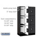 Salsbury 12" Wide Triple Tier Designer Wood Locker - 3 Wide - 5 Feet High - 18 Inches Deep - Black - Silver Resettable Combination Locks - Sweatfully