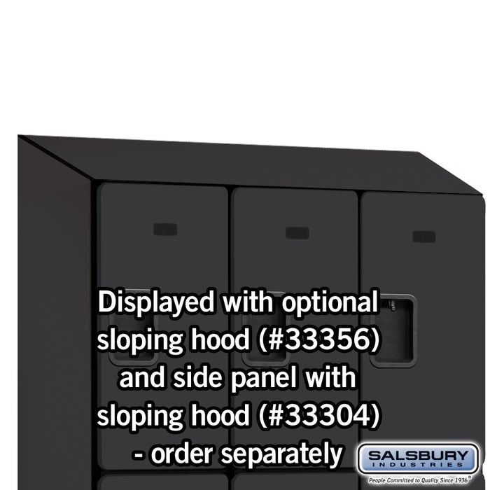 Salsbury 12" Wide Triple Tier Designer Wood Locker - 3 Wide - 5 Feet High - 18 Inches Deep - Black - Hasps - Sweatfully