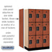 Salsbury 12" Wide Triple Tier Designer Wood Locker - 3 Wide - 5 Feet High - 18 Inches Deep - Cherry - Black Electronic Locks - Sweatfully