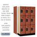 Salsbury 12" Wide Triple Tier Designer Wood Locker - 3 Wide - 5 Feet High - 18 Inches Deep - Cherry - Hasps - Sweatfully