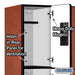 Salsbury 12" Wide Triple Tier Designer Wood Locker - 3 Wide - 5 Feet High - 18 Inches Deep - Cherry - Hasps - Sweatfully