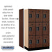 Salsbury 12" Wide Triple Tier Designer Wood Locker - 3 Wide - 5 Feet High - 18 Inches Deep - Mahogany - Black Electronic Locks - Sweatfully