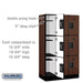 Salsbury 12" Wide Triple Tier Designer Wood Locker - 3 Wide - 5 Feet High - 18 Inches Deep - Mahogany - Black Resettable Combination Locks - Sweatfully