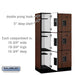 Salsbury 12" Wide Triple Tier Designer Wood Locker - 3 Wide - 5 Feet High - 18 Inches Deep - Mahogany - Hasps - Sweatfully