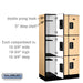 Salsbury 12" Wide Triple Tier Designer Wood Locker - 3 Wide - 5 Feet High - 18 Inches Deep - Maple - Black Electronic Locks - Sweatfully