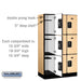 Salsbury 12" Wide Triple Tier Designer Wood Locker - 3 Wide - 5 Feet High - 18 Inches Deep - Maple - Black Resettable Combination Locks - Sweatfully