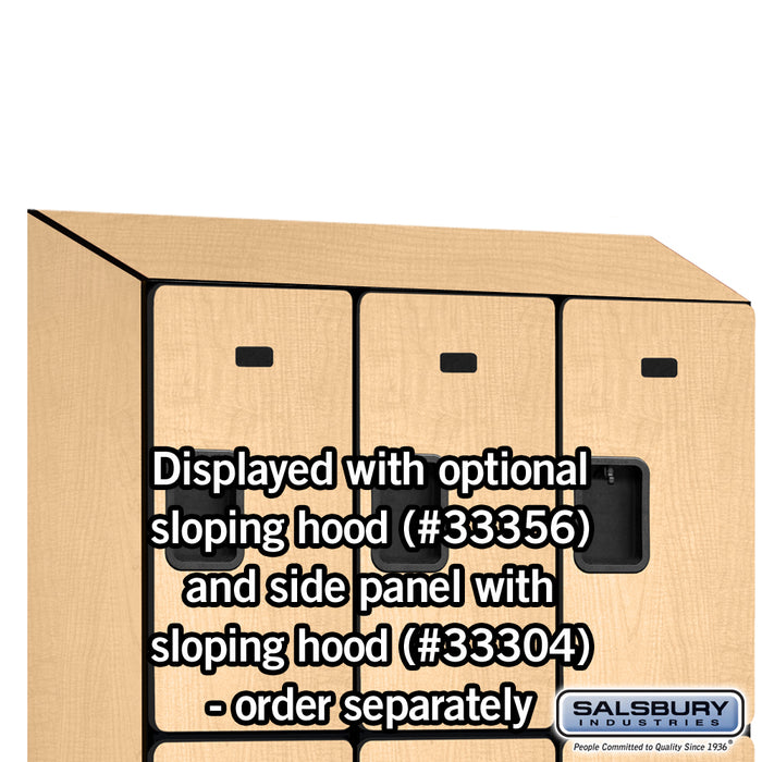 Salsbury 12" Wide Triple Tier Designer Wood Locker - 3 Wide - 5 Feet High - 18 Inches Deep - Maple - Hasps - Sweatfully