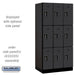 Salsbury 12" Wide Triple Tier Designer Wood Locker - 3 Wide - 6 Feet High - 21 Inches Deep - Black - Black Electronic Locks - Sweatfully