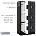 Salsbury 12" Wide Triple Tier Designer Wood Locker - 3 Wide - 6 Feet High - 21 Inches Deep - Black - Silver Electronic Locks - Sweatfully