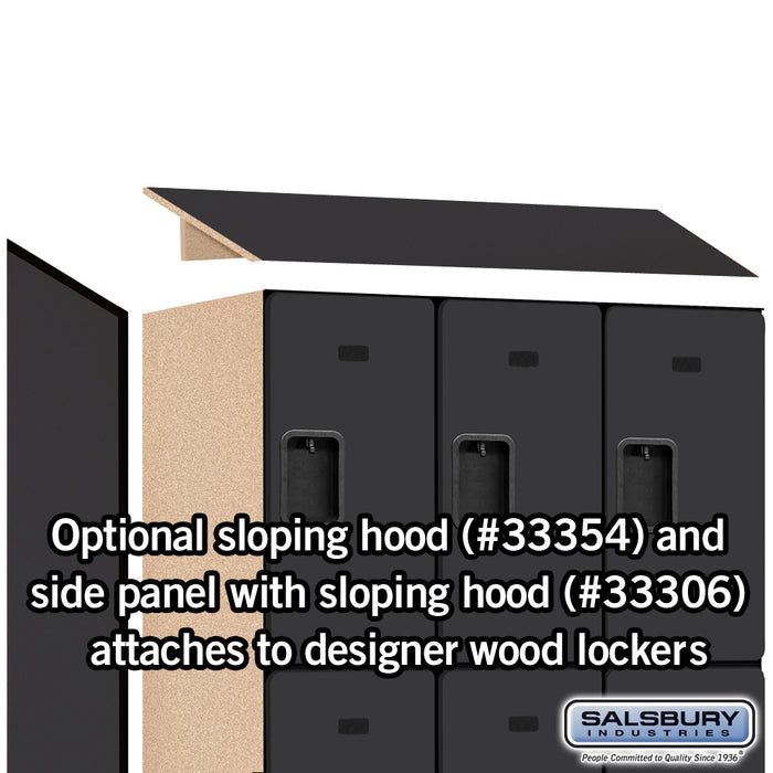 Salsbury 12" Wide Triple Tier Designer Wood Locker - 3 Wide - 6 Feet High - 21 Inches Deep - Black - Hasps - Sweatfully