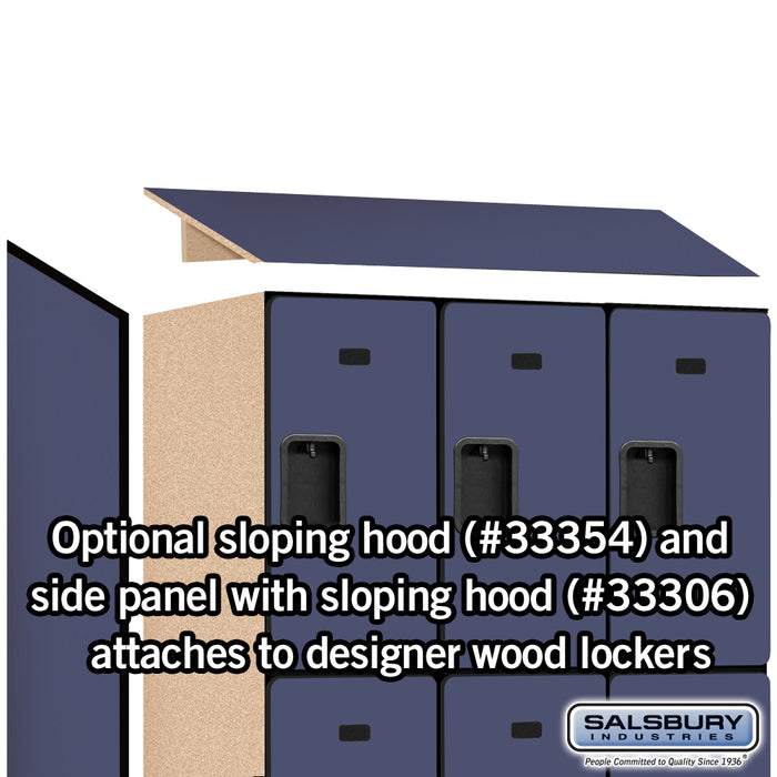 Salsbury 12" Wide Triple Tier Designer Wood Locker - 3 Wide - 6 Feet High - 21 Inches Deep - Blue - Hasps - Sweatfully