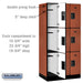 Salsbury 12" Wide Triple Tier Designer Wood Locker - 3 Wide - 6 Feet High - 21 Inches Deep - Cherry - Hasps - Sweatfully