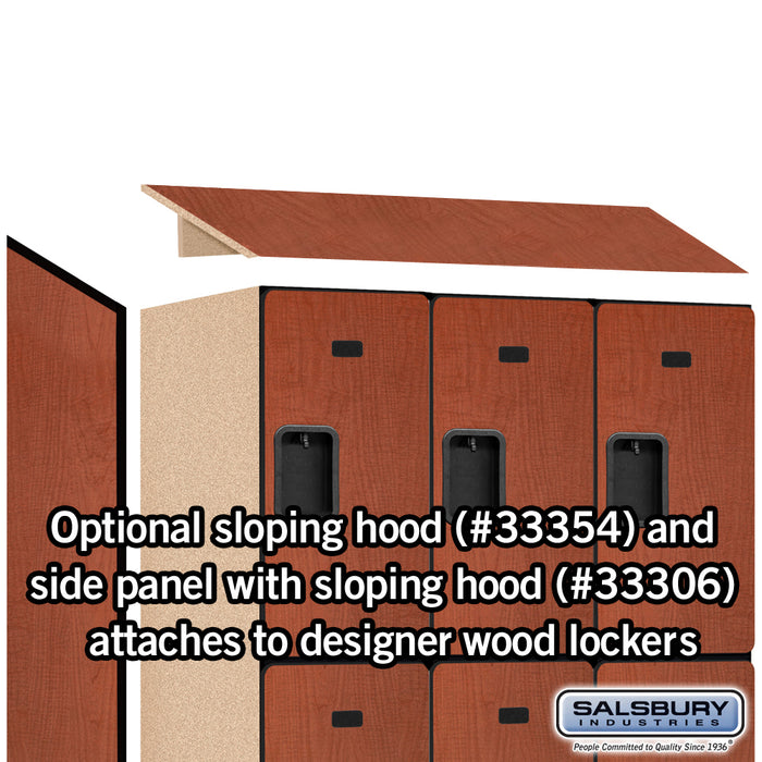 Salsbury 12" Wide Triple Tier Designer Wood Locker - 3 Wide - 6 Feet High - 21 Inches Deep - Cherry - Hasps - Sweatfully