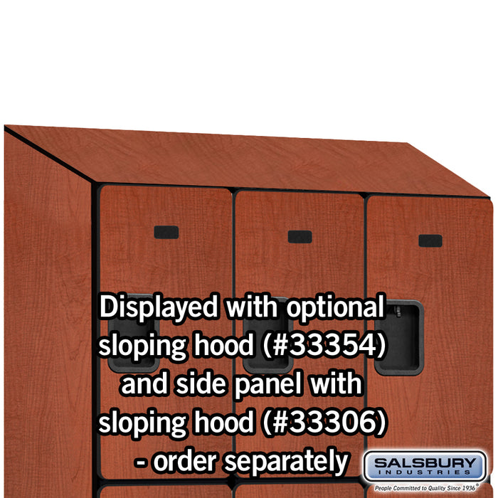Salsbury 12" Wide Triple Tier Designer Wood Locker - 3 Wide - 6 Feet High - 21 Inches Deep - Cherry - Hasps - Sweatfully