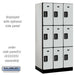 Salsbury 12" Wide Triple Tier Designer Wood Locker - 3 Wide - 6 Feet High - 21 Inches Deep - Gray - Black Electronic Locks - Sweatfully